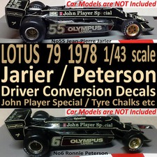 Decalcomanie conversione driver LOTUS 79 1978 Jarier / Peterson JPS scala 1/43 F1CC IXO