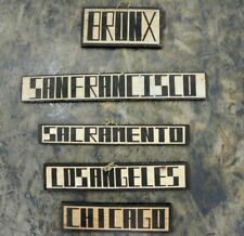 Tavola cartello in legno decorativo nomi città americane shabby chic chicago