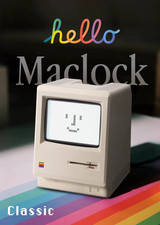 Sveglia digitale retrò Macintosh Maclock anni 80 Apple Mac Clock ricaricabile
