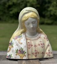 Busto Vintage Italiano Angelo Minghetti Vergine Maria Ceramica Bologna Italia 4"