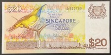 20 DOLLARS SINGAPURA SINGAPORE BANCONOTA CARTAMONETA DOLLARI