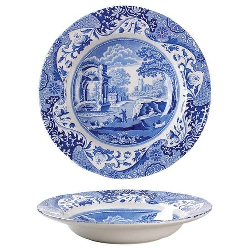 Large rim soup bowl blue - rim,