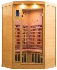 Sauna Finlandese ad Infrarossi 2/3 Posti 120x120 cm H190 in Legno di Abete
