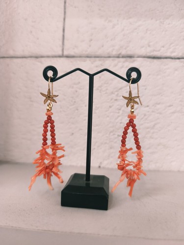 Orecchini corallo rosso - rosso, rosa