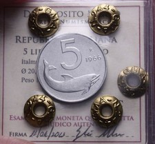 NL* Italia Repubblica 5 LIRE DELFINO 1966 FDC Perizia ESPOSITO MARCO
