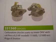 CARBURATORE MOTORE BRIGGS &