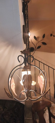 Lampadario vintage ferro - lampadario,