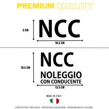 Adesivo NCC noleggio con conducente obbligatorio legge personalizzato