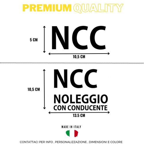Adesivo ncc noleggio con - ncc,