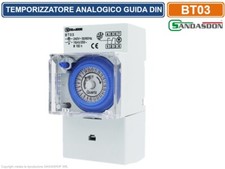 TEMPORIZZATORE ANALOGICO INTERRUTTORE ORARIO 3M MONTAGGIO SU BARRA DIN - 16A
