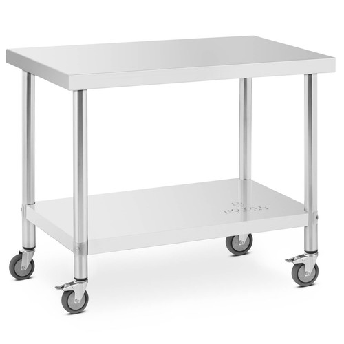 Tavolo inox con ruote