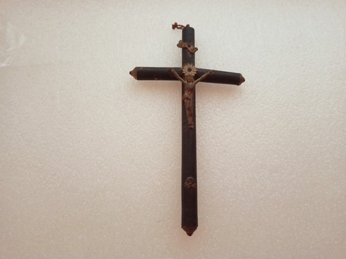 Antico crocefisso legno e - in,