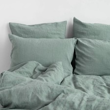 Set lenzuola 220x240 lino verde salvia Green Millieu Linentals