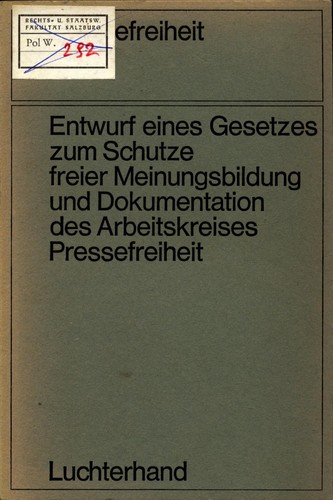 Pressefreiheit entwurf eines - pressefreiheit,