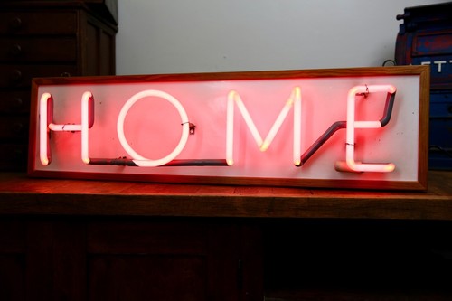 Insegna neon vintage casa rosa - neon,