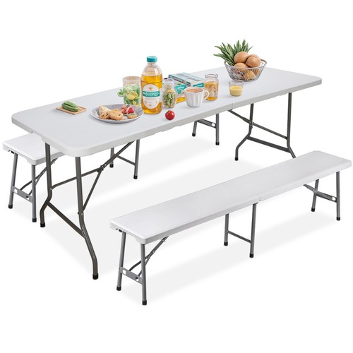 Set tavolo pieghevole bianco - set,