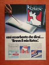 PUBBLICITA' ORIGINALE ADVERTISING ASSORBENTI DONNA "KOTEX" del 1978