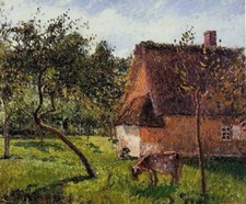 Art Oil painting cow in