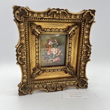 Quadro Antico dipinto a olio su rame Quadretto con cornice oro in stile barocco