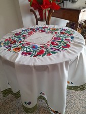 Pannello tovaglietta tessuto ricamato a mano - Guatemala cm. 122x 122