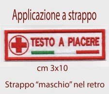 PATCH TOPPA PERSONALIZZATO DIVISE NOME CROCE ROSSA TESTO A PIACERE A STRAPPO