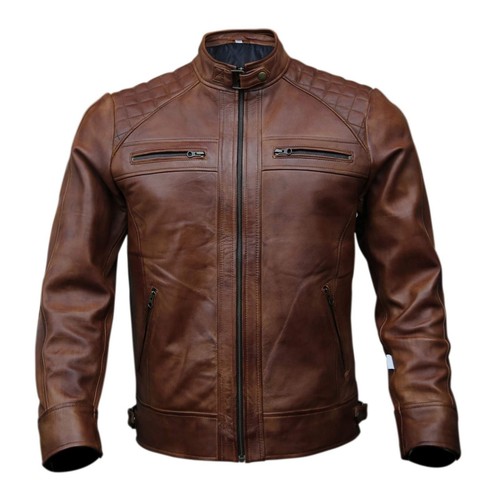 Giacca pelle marrone - , cafe