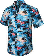 Uomo Funky Camicie Hawaiana Manica Corta Tasca Frontale Vacanze Estive Aloha Sta