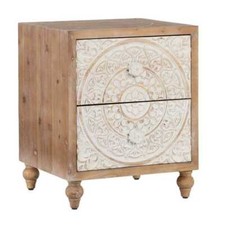 COMODINO 2 CASSETTI INTARSIATO