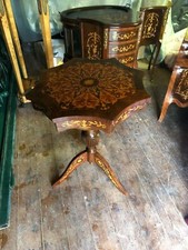 TAVOLINO ANTICO IL LEGNO MOGANO DECORATO A MANO PRIMO 900"