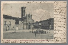 PRATO  PIAZZA CON CATTEDRALE VIAGGIATA 1900