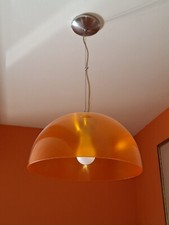 Coppia di Lampadari in policarbonato arancione marca probabile Targetti 40/60 cm