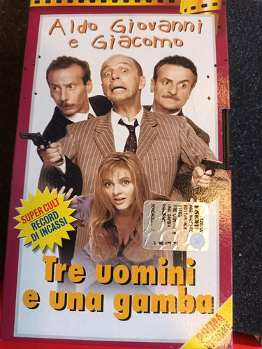Videocassetta vhs tre uomini - vhs, e