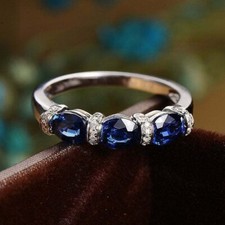 2Ct Zaffiro & Diamanti Finti