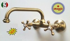 GRUPPO RUBINETTO LAVELLO A MURO CANNA A " U " DA 20/30 CM. BRONZATO - BRONZO