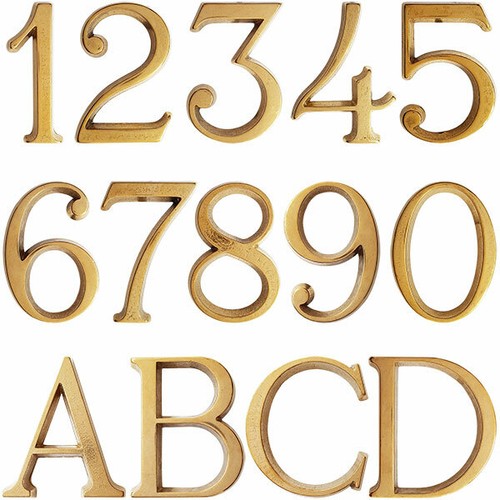 Lettere numeri ottone pioli - in,
