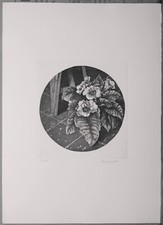 MONGATTI VAIRO acquaforte " FIORI " firmata numerata - certificazione galleria