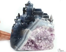 7.4" Agate Amethyst Druse Hand