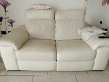 Divano in pelle bianco da 2