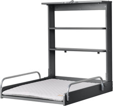 Fasciatoio a Parete + Materasso  Style Grigio - 2 Ripiani Pratici - Salvaspazio 