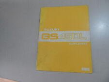 Service manual addendum SUZUKI GS 450 L 1980 manuale officina complemento