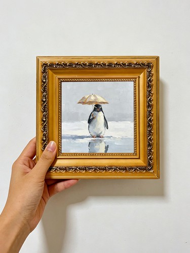 Ombrello righe con pinguino - righe,