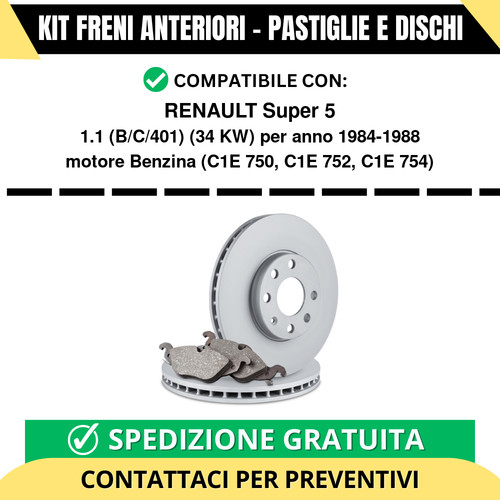 Kit freni anteriori renault - freni,