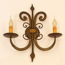 APPLIQUE LAMPADA LED RUSTICA ART.140 FERRO BATTUTO FORGIATO ANTICO WALL LAMP