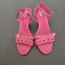 Sandali in pelle morbida Tod's rosa intenso/fucsia.