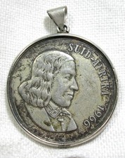 Sudafrica 1 Rand T.S. CIONDOLO moneta ARGENTO 1966