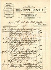 1898 BRESCIA Fabbro BENUZZI SANTO computo lavori a Cav. BORGHETTI