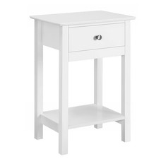 Yaheetech Comodino Camera da Letto Tavolino con Cassetto e Ripiano Stile Shabby