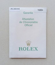 ROLEX Guarantee Warranty Paper Booklet Datejust Turnograph 16264 / F138090