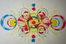 ♥ LITOGRAFIA GRAFICA DE FRANCHIS OPTICAL VINTAGE ANNI 70 ART SPACE AGE