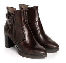 NERO GIARDINI I205025D 300 ANFIBI STIVALETTI STIVALI DONNA CERNIERA ZIP PELLE